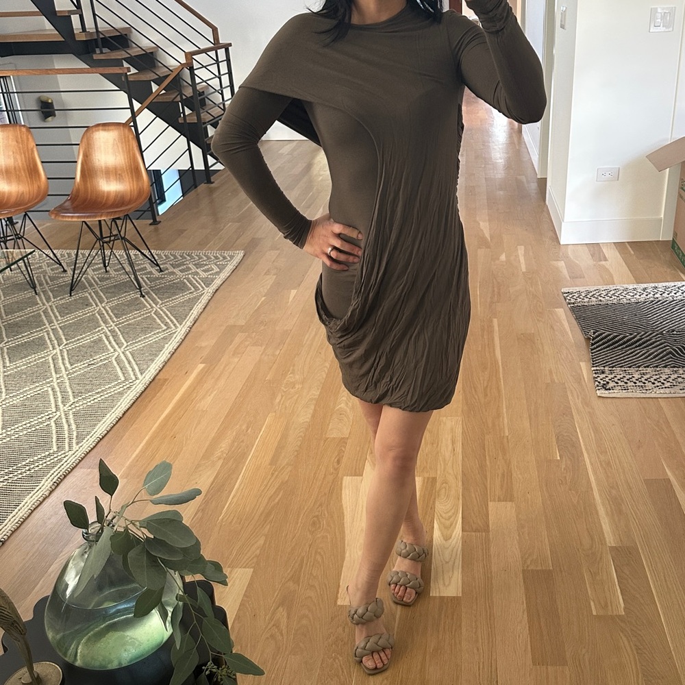MCQ by Alexander McQueen draped shoulder wrapped dress